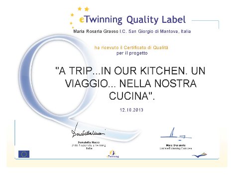 Certificato di qualità - a trip in our kitchen